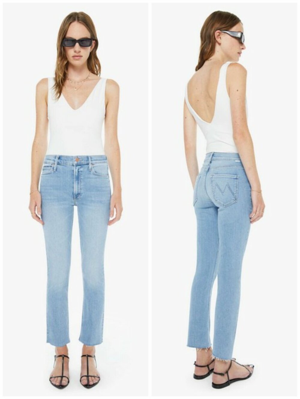 💕MOTHER💕 The Mid Rise Dazzler Ankle Fray Jeans ~ Blessing in Disguise 34 NWOT
